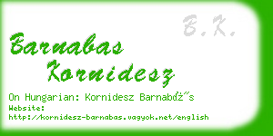 barnabas kornidesz business card